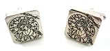 Ed Hardy Silver Geisha Lady Tattoo Cufflinks