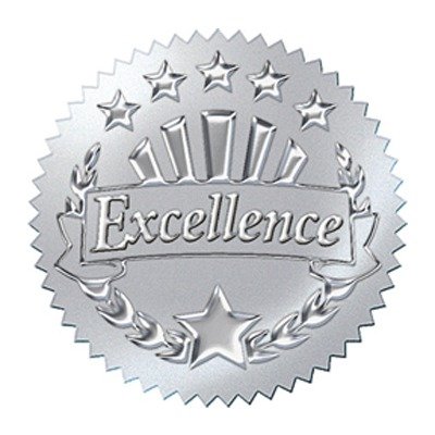 SCBT-74004-13 - AWARD SEAL EXCELLENCE SILVER pack of 13