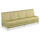 Armless Four Seat Sofa Designer Upholstery Apple Torte Kilkenny Tweed Vinyl/Steel Legs