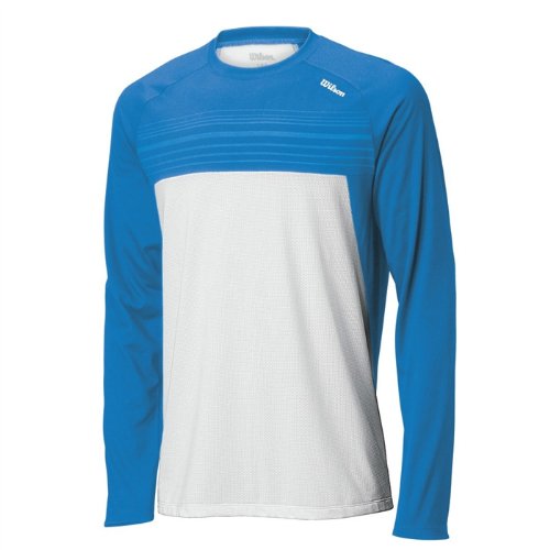 Wilson Herren Pullover Blow Away Long Sleeve, pool/white, m, wra141705md Preisvergleich
