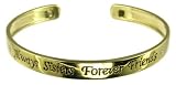 Image of 9ct Gold Plated Silver Children's 'Always Sisters Forever Friends' Cubic Zirconia Set Bangle