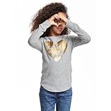 オールドネイビー OLD NAVY/ ロング&リーンワッフルニットクルーネックティ ハート トップス長袖Tシャツ L (10～12歳)【並行輸入】