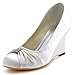ELEGANTPARK Women High Heel Pumps Closed Toe Rhinestones Satin Evening Prom Wedding Wedges