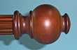 Button Wood Finial in Coffee finish for a 1-3/8" dowel rod - 2/pack [CAPITOL CITY LUMBER]