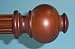 Button Wood Finial in Coffee finish for a 1-3/8" dowel rod - 2/pack [CAPITOL CITY LUMBER]
