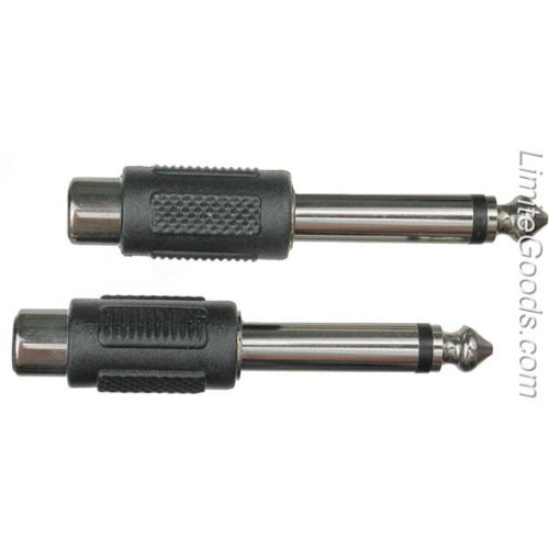 Hosa GPR101 RCA To 1/4 TS Adaptor 2 Pack