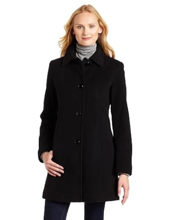AK Anne Klein Women's Single-Breasted Wool Coat