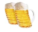 Tornado Beer Mug; 17 Ounce Each; Mouth Blown Glass; Set of 2; Hot Muggs