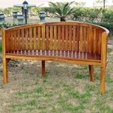 Outdoor Living : "Grange" Curved Wooden 3 seater Bench