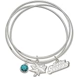 Blue Green Crystal San Jose Sharks Bangle Bracelet Set