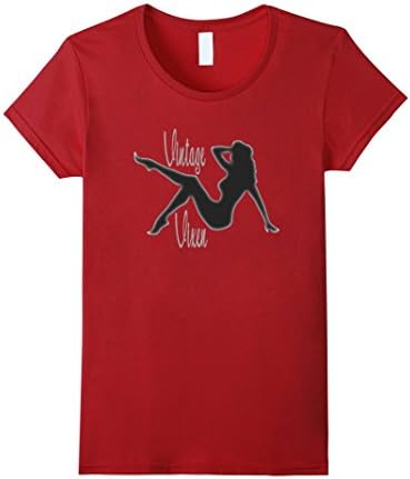 Women's Vintage Vixen T Shirt Love Vintage Girl Power Medium Cranberry