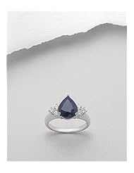 Blue Sapphire Ring In 92.5 Sterling Silver