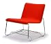 Offi Perch Lounge in Orange Wool with Walnut Veneer