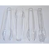 Clear Plastic Tongs, 6 1/2", 4 Pack