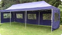 Klapp Falt Pavillon 3x9m Partyzelt blau+Seitenteile NEU