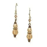 Brass-Tone Simulated Pearl & Bead Drop Earrings