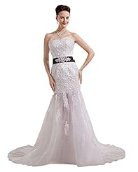 Sweetheart Organza Natural   Waistline Applique Lace Floor Length Mermaid  Dress With a Sash 