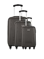 PLATINIUM Set de 3 trolleys rígidos (Gris)