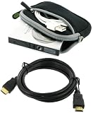 rooCASE Neoprene Sleeve (Black) Case and Mini-HDMI to HDMI Cable 1 Meter (3 Feet) for Canon PowerShot SD3500IS 14.1 MP Digital Camera Black
