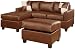 Bobkona Jr. Soft-Touch Reversible Bonded Leather Match 3-Piece Sectional Sofa Set, Brown