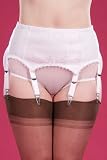 Stockings and Romance Bombshell white 6 Strap Suspender Belt