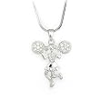 Clear Crystal Pom Pom Girl Cheerleader Pendant Necklace Fashion Jewelry