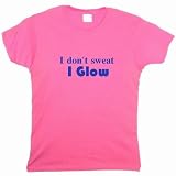 FlirtyDivaTeesWoman'sLooseFitT-Shirt-IDon'tSweatIGlow-PinkAzalea-NavyBlue