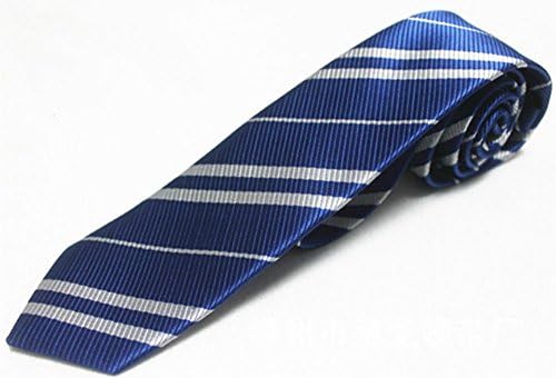Blue with Silver Stripe Tie Costume Accessory Necktie for Unisex Children&Adult