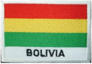 Lot of 2 BOLIVIA Flag Iron On Patch Applique Motif Country Bolivian Decal 2.7"x1.9"
