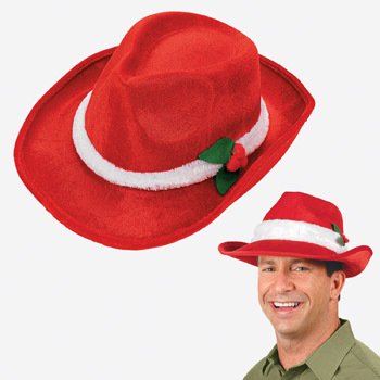 Red Velour SANTA CLAUS Fedora/HAT/PIMP/Gangsta/ELF/HOLIDAY PARTY