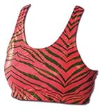 Pizzazz Cheerleaders Zebra Glitter Sports Bras RED AXL