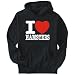 Hoodie Mens Black " I love Hamsters " Animals X-Small