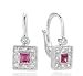 14k White Gold Pink Topaz Diamond Drop Earrings