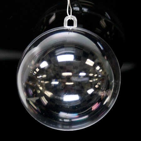100mm Clear Plastic Acrylic Fillable Ball Ornament - Package of 12