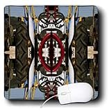Jos Fauxtographee Abstract - A tractor with red and a black steering wheel and big tires mirrored - Mouse Pads