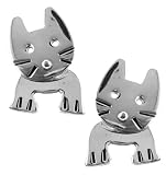Cat w/ Moveable Legs Post Sterling Silver Earrings