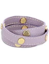 Lalucca "Gia" Lavender Gold Stud Triple Wrap Bracelet
