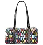 Dooney Bourke Large Multi Logo Barrel Shoulder Bag Purse Tote Black