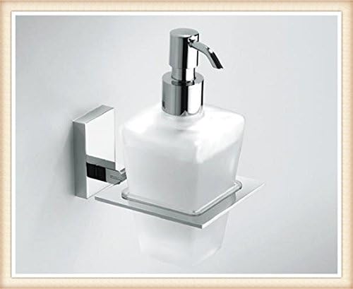 YIT Soap&amp;Lotion Dispenser with Frosted Bottle and Brass Holders in Polished Chrome Finish Wall Mounted