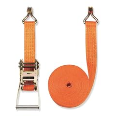 Braun Spanngurt 4000 daN, zweiteilig, Farbe orange, 8 m L�nge, 50 mm Bandbreite, mit Ratsche und Spitzhaken