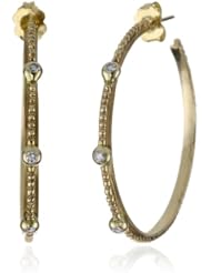 Shaesby "Soleil " 14k Yellow Gold Medium Diamond Hoop Earrings