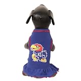 NCAA Kansas Jayhawks Cheerleader Dog Dress (Team Color, X-Small)