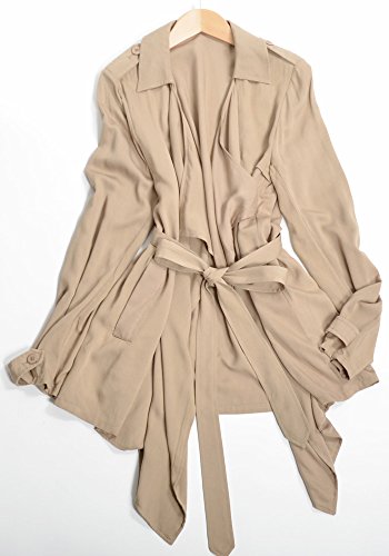 コート トッパー フリル ドレープ レディース アウター 秋物 秋冬 無地 長袖 共ベルト付フロントフリルドレープコート モカベージュ mサイズ hiu160312090