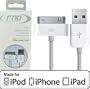 RND Power Solutions white long sync & charge (6ft) cable made for Apple (iPad / iPhone / iPod).