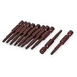uxcell トルクスセキュリティドライバービット S2スチール チョコレート色 10個入り