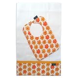 Orange Blossom Bib and Burp Cloth Set