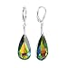 Made with Swarovski Elements® Vitral medium Crystal Sterling Silver Leverback 1.5" Dangle Earrings image 1