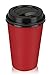 Golden Spoon Infinity 50 Pack 16 oz. Premium Hot Paper Cups with Lids - Ripple Insulated - No Sleeves Needed