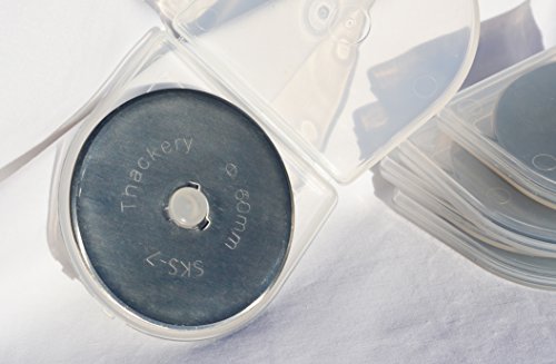 10 pack 60mm Rotary Blades for OLFA / Fiskars / TRUE CUT brand cutters - excellent quality, with plastic storage container 10 pack 60mm Rotary Blades for OLFA / Fiskars / TRUE CUT brand cutters - excellent quality, with plastic storage container