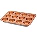 Ceramic Coated Copper Muffin Pan 12 Cup - Premium Nonstick, Even Baking, Dishwasher and Oven Safe - PTFE/PFOA Free -Red Cookware and Bakeware